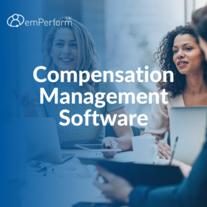 An image entitled Compensation Management Software with 2 ladies in the background having a meeting